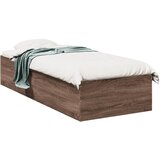  The Living Store Posteljni okvir rjav hrast 100x200 cm inženirski les - Posteljni Okvir, (21525772) | Shoptok.si