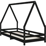  Za dječji krevet crni 90 x 200 cm od masivne borovine | shoptok.hr