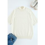 Trendyol Curve Ecru Stand Collar Premium Soft Quality Knitwear Blouse