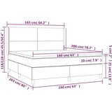  Box spring postelja z vzmetnico LED temno rjava 160x200cm blago, (20894242) | Shoptok.si