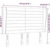  Uzglavlje s ušima tamnoplavo 147x23x118/128 cm baršunasto | shoptok.hr