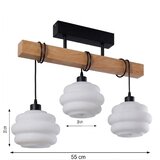 Brilagi Plafonski luster WOOD GLASS 3xE27/60W/230V borovina/crna/bela | Eponuda.com