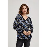 Moodo Patterned blouse with a neckline | Shoptok.si