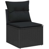 vidaXL set od 9 komada vrtnih sofa s jastučićima crni poli ratan, 2-sjedna vrtna sofa s pohranom i jastučićima crni poli ratan | shoptok.hr