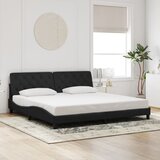  Okvir kreveta s LED-om bez madraca crni 200 x 200 cm baršunasti | shoptok.hr