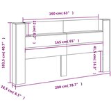  Uzglavlje S LED lampica Dimljeni hrast 200 x 16 5 x 103 5 cm | shoptok.hr