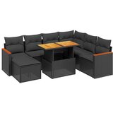  8-dijelni set vrtnih sofa od poliratana s jastucima crni | shoptok.hr