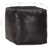  Tabure crni 40 x 40 x 40 cm od prave kozje kože | shoptok.hr