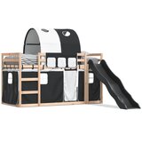 The Living Store Pograd s toboganom in zavesami bel in črn 90x200 cm - Pograd, (21488151) | Shoptok.si