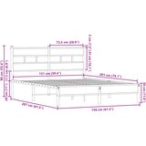  Okvir kreveta bez madraca s uzglavljem boja hrasta 150x200 cm | shoptok.hr