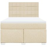  Krevet s oprugama i madracem krem 160x200 cm od tkanine | shoptok.hr