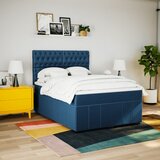  Krevet s oprugama i madracem plavi 140x200 cm od tkanine | shoptok.hr