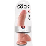 King Cock 9 - velika vakuumska čašica, testikularni dildo (23cm) - prirodan King Cock 9 - velika vakuumska čašica, testikularni dildo (23cm) - prirodan Slike