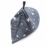 Ginger Home Детски Пуф Лежанка Little Stars, 100% Памук, Сив Барбарон със Звезди, 127x81x76 см | shoptok.hr