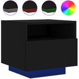 Maison Chic Nočna omarica - Nočna miza z LED lučkami črna 40x39x37 cm, (21689767) | Shoptok.si