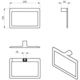 Gedy zidni držač za peškire pirenei 15x23 cm mat crne boje | Eponuda.com