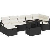 vidaXL 8-dijelni set za vrtni kauč s jastučićima Crni poli ratan, 2-sjedala vrtni kauč s jastučićima Crni poli ratan | shoptok.hr