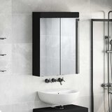  Kupaonski ormar s ogledalom TULUM Crna 60 x 16,5 x 78 cm | Eponuda.ba