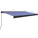  Ročno zložljiva kasetna tenda 500x300 cm modra in bela, (20729123) | Shoptok.si