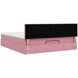  Okvir kreveta s madracima ružičasti 200x200cm baršunasti | shoptok.hr