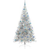  Umjetna preddekorirana božićna jelka srebrna 240 cm PET | Shoptok.si