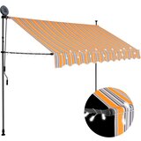 Maison Chic Ročno zložljiva tenda - Senčniki z LED lučkami 300 cm rumena in modra, (22042226) | Shoptok.si
