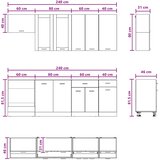  Kuhinjska jedinica LYON 8 kom. Bijela Konstruirano drvo | shoptok.hr