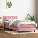 Box Spring krevet s madracem ružičasti 90x210 cm samt | shoptok.hr