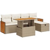 vidaXL 6-dijelni set vrtnih sofa s jastucima bež od poliratana | shoptok.hr