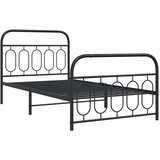 Metalni okvir kreveta uzglavlje i podnožje crni 100x190 cm | shoptok.hr