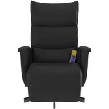 vidaXL Masažni naslonjač od umjetne kože s osloncem za noge crni | shoptok.hr