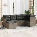  6-dijelni set vrtnih sofa od poliratana s jastucima sivi | shoptok.hr