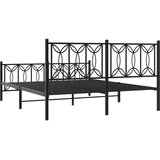  Metalni okvir kreveta uzglavlje i podnožje crni 150x200 cm | shoptok.hr