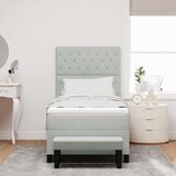  Krevet s opruga kutije Svjetlosiva 200 x 90 cm Baršun | shoptok.hr
