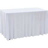 vidaXL Raztegljiva pregrinjala za mizo 2 kosa 243x76x74 cm bela Cene