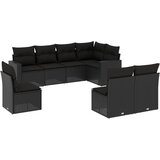  8-dijelni set vrtnih sofa od poliratana s jastucima crni Crna 65.5 x 62 x 69 cm | shoptok.hr