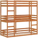 vidaXL Trojni pograd voščeno rjav 75x190 cm trdna borovina, (21273567) | Shoptok.si