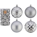  Set božićnih kuglica Srebrna PVC Ø 8 cm (4 kom.) | shoptok.hr
