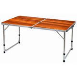  Folding Camping Table Adjustable Height Suitcase Wood | Shoptok.si