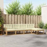  Set vanjskih sofa 4 kom. Bijela i krem Poliester | shoptok.hr