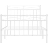  Metalni okvir kreveta uzglavlje i podnožje bijeli 100x190 cm | shoptok.hr