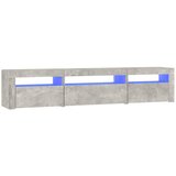 TV ormarić s LED svjetlima siva boja betona 195x35x40 cm | shoptok.hr