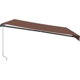 Tenda na ručno uvlačenje s LED svjetlima smeđa 450 x 350 cm | shoptok.hr