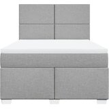  Krevet box spring s madracem svjetlosivi 140x200 cm od tkanine Slike