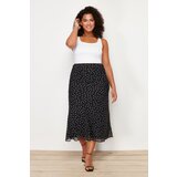 Trendyol Curve Black Polka Dot Herringbone Woven Skirt | shoptok.hr