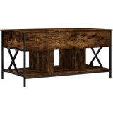 vidaXL Klubska mizica dimljeni hrast 100x55x50 cm inž. les in kovina, (21049007) | Shoptok.si