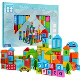  Set drvenih kocki sa slovima i brojevima - 100 kom | Shoptok.si
