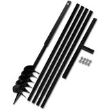 vidaXL Jeklen spiralni vrtalni sveder za zemljo z ročajem120mm s5m podaljškom | Shoptok.si