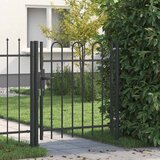 vidaXL Ogradna vrata Siva 100 x 100 cm Čelik s praškastim premazom Cijene