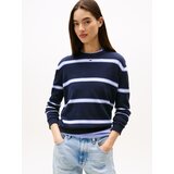 Tommy Jeans Pulover 'ESSENTIAL' marine / svetlo modra / bela | Shoptok.si